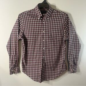 Ralph Lauren Men's Red, Green and White Plaid Long Sleeve Button Down Shirt